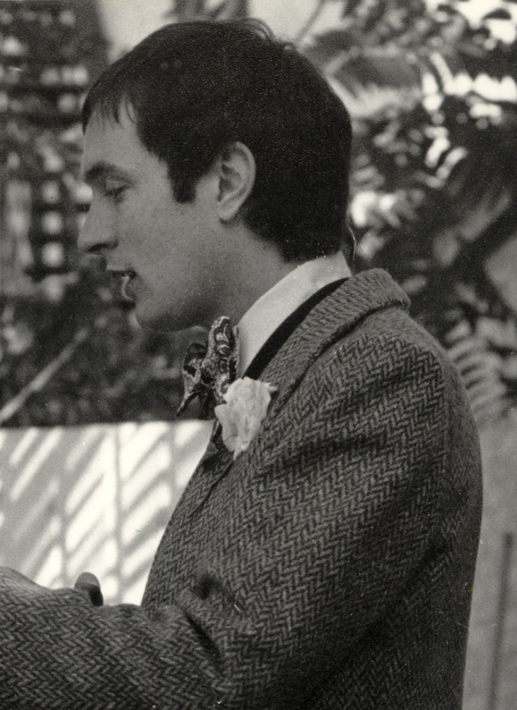James Morris playing Algernon in an amateur production of Oscar Wilde's The Importance Of Being Earnest, 1975.