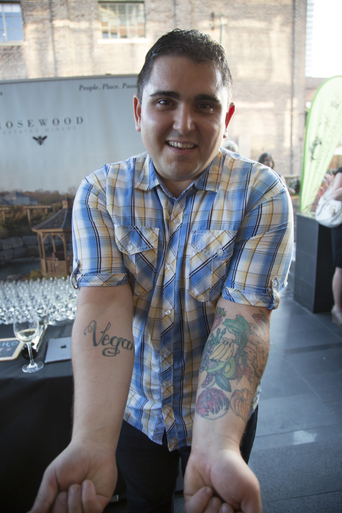 Chef Doug McNish shows off his tattoos.
