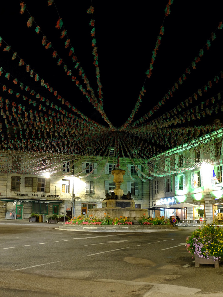 Arbois Town Square at Night.