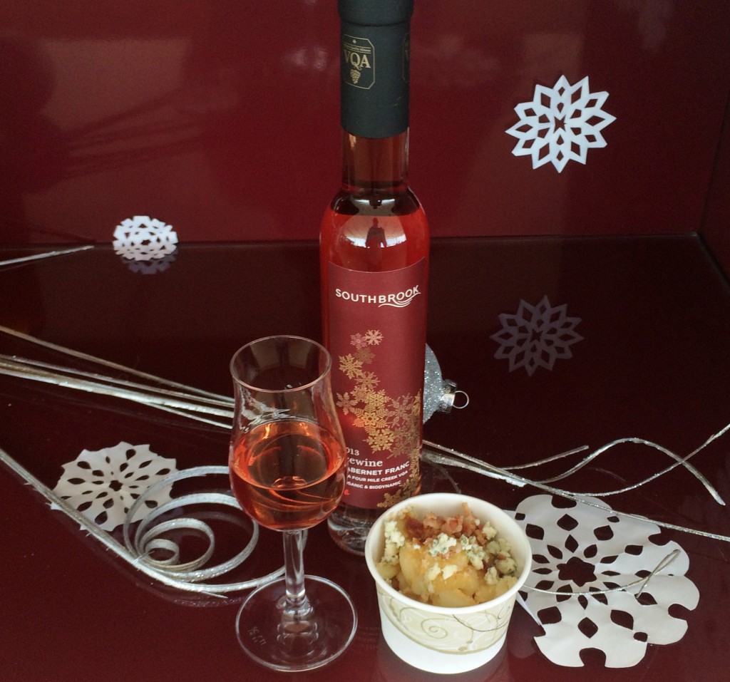 2013 Cabernet Franc Icewine and Blue Cheese and Bacon Mac N' Cheese