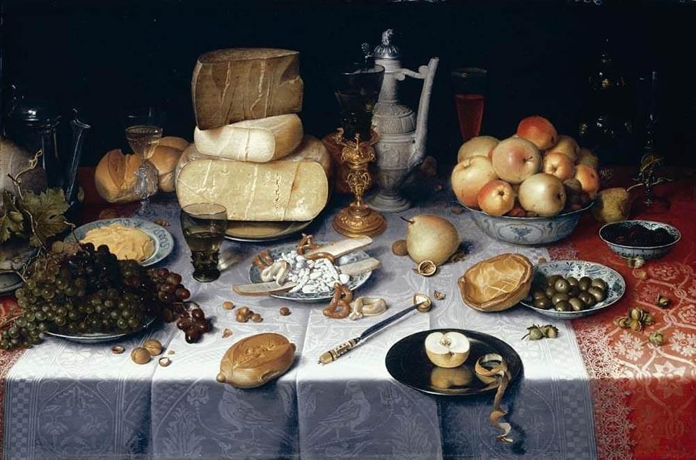 Still Life with Cheeses, Floris Claesz Van Dijck, 1610