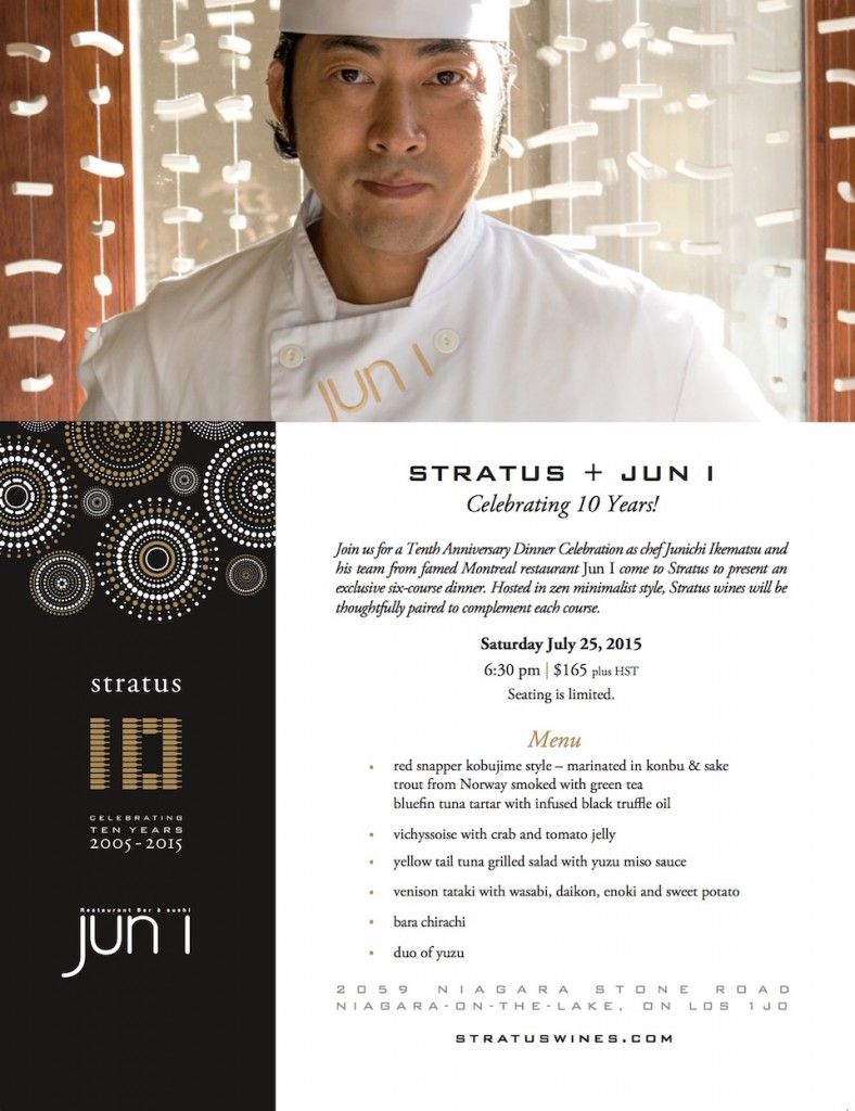 Montreal Chef Junichi Ikematsu at Stratus Vineyards July 25 2015