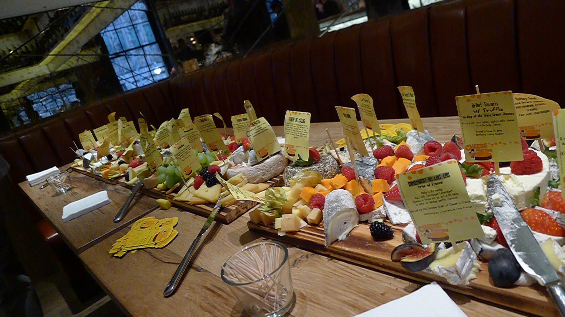 A terrific cheese display courtesy of Afrim at The Cheese Boutique.