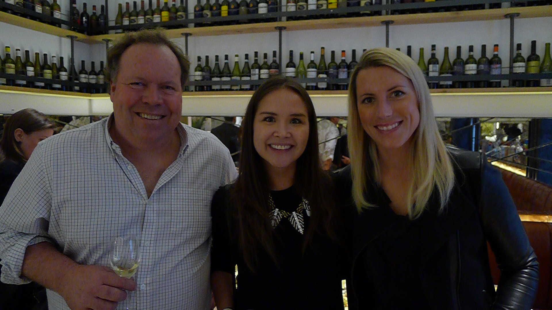 Winemaker Norm Hardie, always with the ladies.