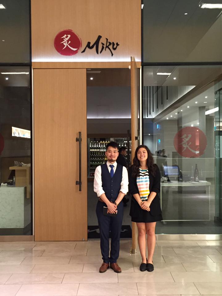 Our hosts from Miku, Anthony Yeung and Sake Sommelier Miki Ellis.