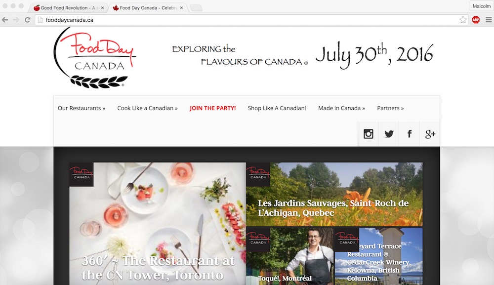 Food Day Canada Website