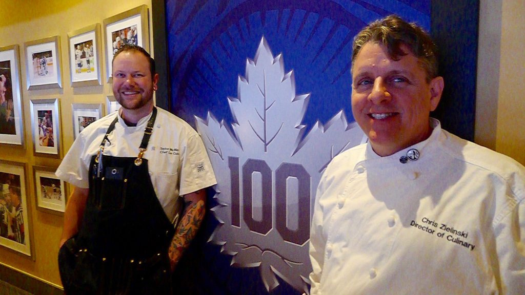 Culinary Director Chris Zielinski (right) with fellow Chef Taylor McMeekin from the Air Canada Club. 