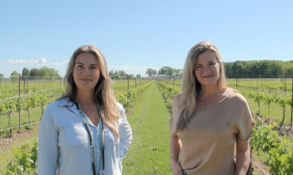 Angela and Melissa Marotta AKA The Two Sisters are very much at home in their Niagara River vineyards. 