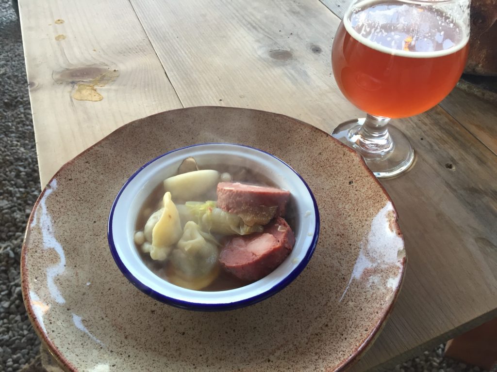 Chef Ari Schor of Montreal's Liverpool House won the hearts and minds of many guests with his Deer Neck Kielbasa, Foie Gras Pelmeni and Shaved Black Truffle. So gorgeous. Pictured here with County Road Beer Co's fruity, salty, sour Cherry Gose. A good match actually!