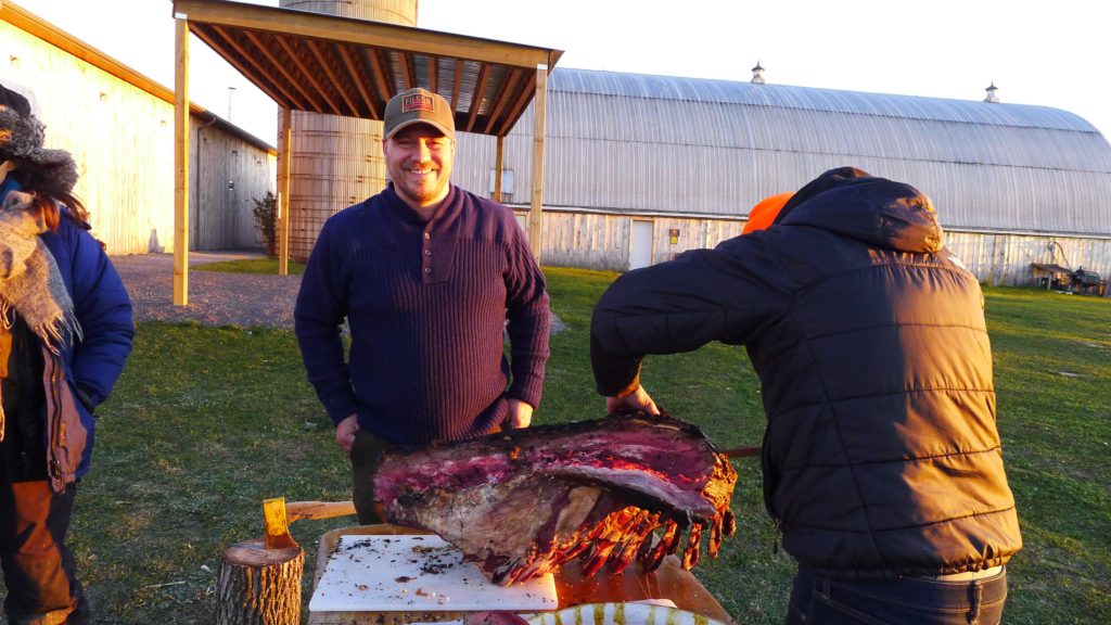 Hinterland's Jonas Newman looking pleased as punch with the way his deer turned out. 