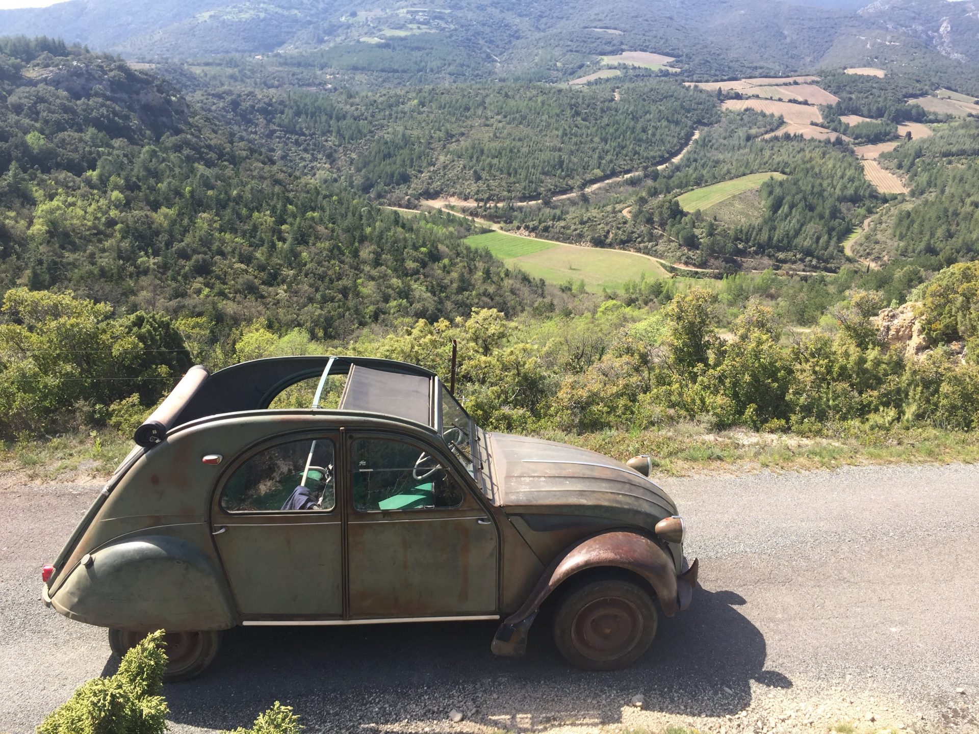 Overlook some of the La Lavinière vineyards after a drive up in an old 2CV. Gorgeous.