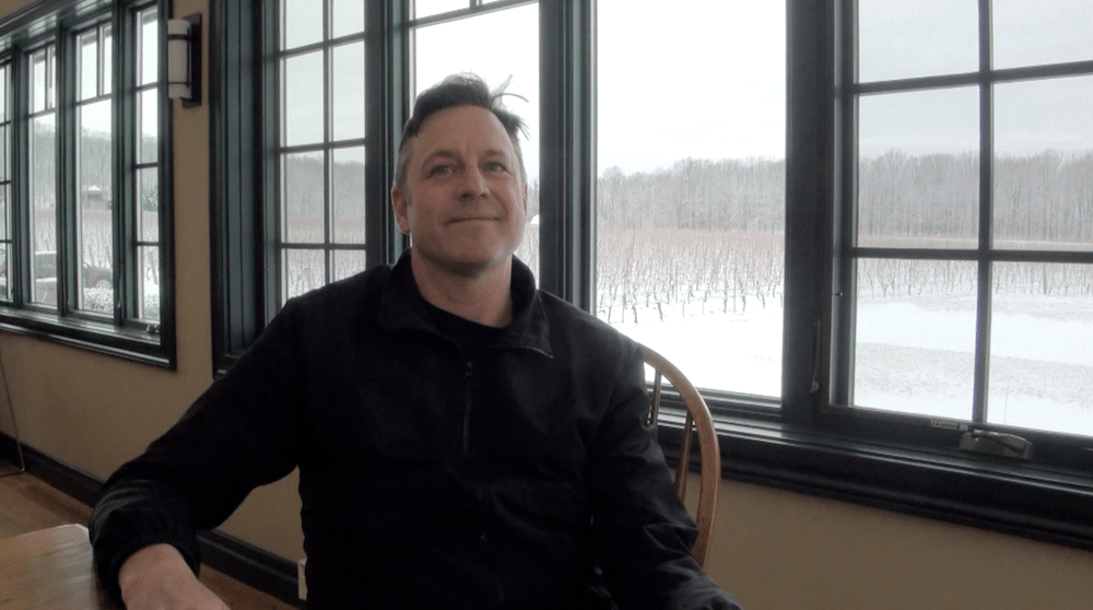 Although the vineyards are dormant, Winemaker Jay Johnston is anything but at Beamsville Bench's Hidden Bench Estate Winery.