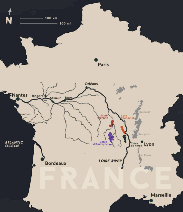 Upper Loire Wine Map